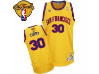 Men Adidas Golden State Warriors #30 Stephen Curry Swingman Gold Throwback San Francisco Day 2015 The Finals Patch NBA Jersey