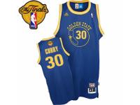 Men Adidas Golden State Warriors #30 Stephen Curry Swingman Royal Blue New Throwback 2015 The Finals Patch NBA Jersey