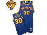 Men Adidas Golden State Warriors #30 Stephen Curry Swingman Royal Blue Throwback San Francisco 2015 The Finals Patch NBA Jersey