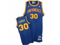 Men Adidas Golden State Warriors #30 Stephen Curry Swingman Royal Blue Throwback San Francisco NBA Jersey