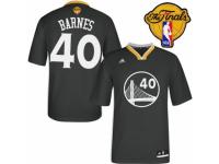 Men Adidas Golden State Warriors #40 Harrison Barnes Swingman Black Alternate 2015 The Finals Patch NBA Jersey