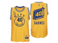 Men Adidas Golden State Warriors #40 Harrison Barnes Swingman Gold Throwback The City NBA Jersey