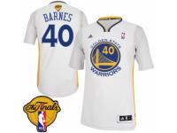 Men Adidas Golden State Warriors #40 Harrison Barnes Swingman White Alternate 2015 The Finals Patch NBA Jersey