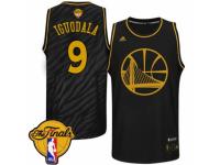 Men Adidas Golden State Warriors #9 Andre Iguodala Swingman Black Precious Metals Fashion 2015 The Finals Patch NBA Jersey