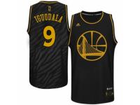 Men Adidas Golden State Warriors #9 Andre Iguodala Swingman Black Precious Metals Fashion NBA Jersey