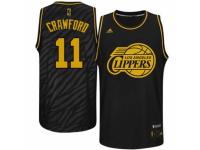 Men Adidas Los Angeles Clippers #11 Jamal Crawford Swingman Black Precious Metals Fashion NBA Jersey