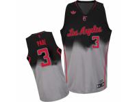 Men Adidas Los Angeles Clippers #3 Chris Paul Swingman Black-Grey Fadeaway Fashion NBA Jersey