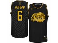 Men Adidas Los Angeles Clippers #6 DeAndre Jordan Swingman Black Precious Metals Fashion NBA Jersey