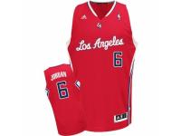 Men Adidas Los Angeles Clippers #6 DeAndre Jordan Swingman Red Road NBA Jersey