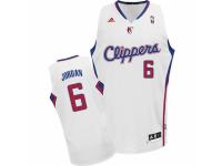 Men Adidas Los Angeles Clippers #6 DeAndre Jordan Swingman White Home NBA Jersey