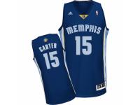 Men Adidas Memphis Grizzlies #15 Vince Carter Swingman Navy Blue Road NBA Jersey