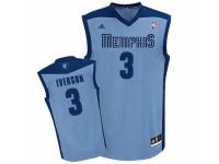 Men Adidas Memphis Grizzlies #3 Allen Iverson Swingman Light Blue Alternate NBA Jersey