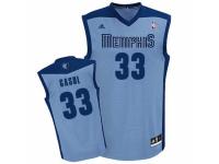 Men Adidas Memphis Grizzlies #33 Marc Gasol Swingman Light Blue Alternate NBA Jersey