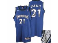 Men Adidas Minnesota Timberwolves #21 Kevin Garnett Authentic Slate Blue Augotraphed NBA Jersey
