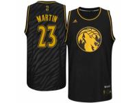 Men Adidas Minnesota Timberwolves #23 Kevin Martin Swingman Black Precious Metals Fashion NBA Jersey