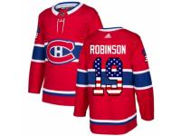 Men Adidas Montreal Canadiens #19 Larry Robinson Red USA Flag Fashion NHL Jersey