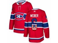 Men Adidas Montreal Canadiens #6 Shea Weber Red USA Flag Fashion NHL Jersey