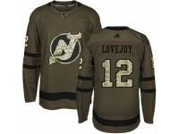 Men Adidas New Jersey Devils #12 Ben Lovejoy Green Salute to Service NHL Jersey