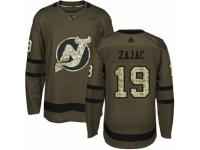 Men Adidas New Jersey Devils #19 Travis Zajac Green Salute to Service NHL Jersey