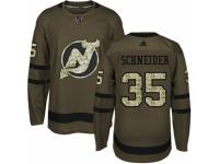 Men Adidas New Jersey Devils #35 Cory Schneider Green Salute to Service NHL Jersey