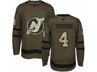 Men Adidas New Jersey Devils #4 Scott Stevens Green Salute to Service NHL Jersey