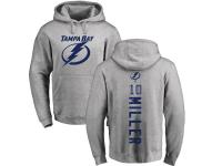 Men Adidas NHL Tampa Bay Lightning #10 J.T. Miller Backer Ash Pullover Hoodie Adidas