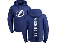 Men Adidas NHL Tampa Bay Lightning #10 J.T. Miller Backer Royal Blue Pullover Hoodie Adidas