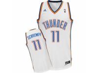 Men Adidas Oklahoma City Thunder #11 Detlef Schrempf Swingman White Home NBA Jersey