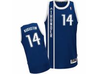 Men Adidas Oklahoma City Thunder #14 D.J. Augustin Swingman Navy Blue Alternate NBA Jersey