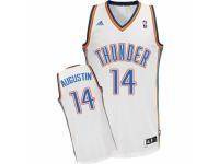 Men Adidas Oklahoma City Thunder #14 D.J. Augustin Swingman White Home NBA Jersey