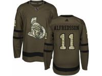 Men Adidas Ottawa Senators #11 Daniel Alfredsson Green Salute to Service NHL Jersey