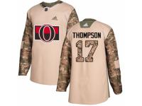 Men Adidas Ottawa Senators #17 Nate Thompson Camo Veterans Day Practice NHL Jersey