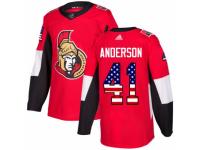 Men Adidas Ottawa Senators #41 Craig Anderson Red USA Flag Fashion NHL Jersey