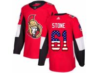 Men Adidas Ottawa Senators #61 Mark Stone Red USA Flag Fashion NHL Jersey