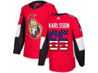 Men Adidas Ottawa Senators #65 Erik Karlsson Red USA Flag Fashion NHL Jersey