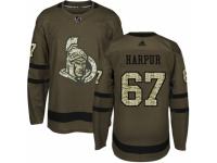 Men Adidas Ottawa Senators #67 Ben Harpur Green Salute to Service NHL Jersey