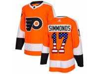 Men Adidas Philadelphia Flyers #17 Wayne Simmonds Orange USA Flag Fashion NHL Jersey