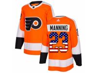 Men Adidas Philadelphia Flyers #23 Brandon Manning Orange USA Flag Fashion NHL Jersey