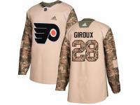 Men Adidas Philadelphia Flyers #28 Claude Giroux Camo Veterans Day Practice NHL Jersey