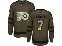 Men Adidas Philadelphia Flyers #7 Bill Barber Green Salute to Service NHL Jersey
