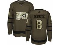 Men Adidas Philadelphia Flyers #8 Dave Schultz Green Salute to Service NHL Jersey