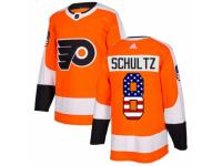 Men Adidas Philadelphia Flyers #8 Dave Schultz Orange USA Flag Fashion NHL Jersey