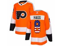 Men Adidas Philadelphia Flyers #8 Robert Hagg Orange USA Flag Fashion NHL Jersey