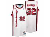 Men Adidas Portland Trail Blazers #32 Bill Walton Swingman White Throwback NBA Jersey