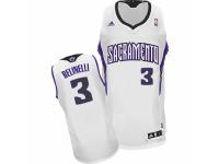 Men Adidas Sacramento Kings #3 Marco Belinelli Swingman White Home NBA Jersey