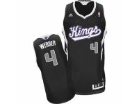 Men Adidas Sacramento Kings #4 Chris Webber Swingman Black Alternate NBA Jersey