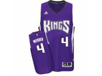 Men Adidas Sacramento Kings #4 Chris Webber Swingman Purple Road NBA Jersey