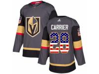 Men Adidas Vegas Golden Knights #28 William Carrier Gray USA Flag Fashion NHL Jersey