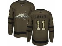Men Adidas Washington Capitals #11 Mike Gartner Green Salute to Service NHL Jersey
