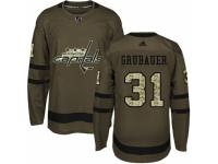 Men Adidas Washington Capitals #31 Philipp Grubauer Green Salute to Service NHL Jersey